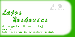 lajos moskovics business card